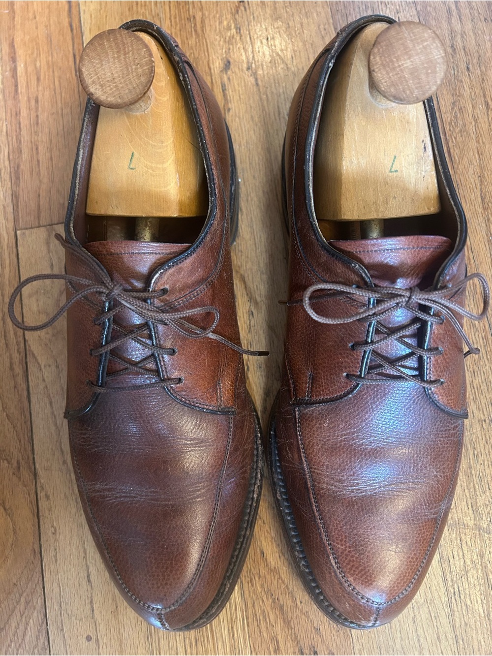 Allen Edmonds Brown Pebbled Leather Derbys